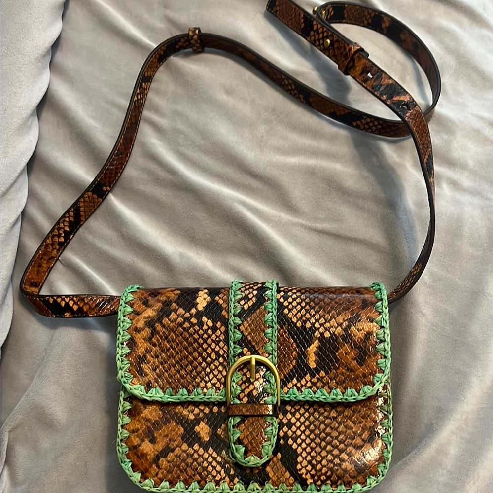 Loeffler Randall Crossbody Bag with Snakeskin Print- in great condition!!